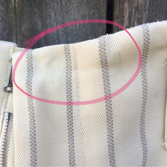 Ralph Lauren Blue Label Vintage Y2K High Rise Striped Wide Leg Pants Cream Blue - Picture 6 of 16